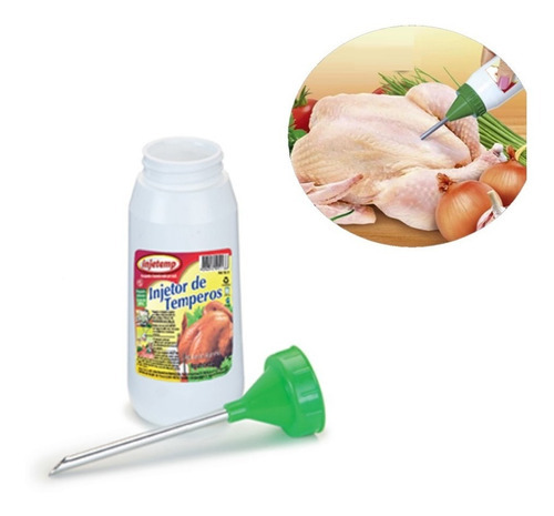 Injetor De Temperos Churrasco Aves Carnes Assados 350ml