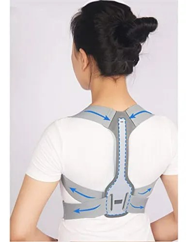 Corrector Postural Ajustable Unisex - Soporte Espalda L Blan