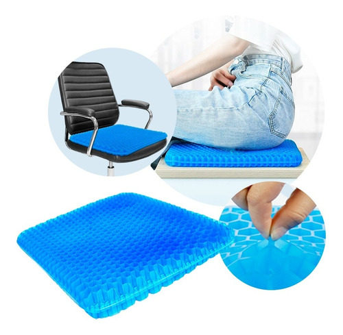 Almohadon Antiescaras Cuadrado Coxis Gel Flexible Silla Auto