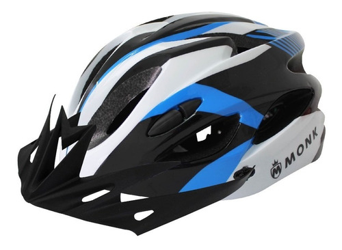 Imagen 1 de 10 de Casco Bicicleta Ruta Y Montaña Luz Led Y Visor Ciclismo Monk