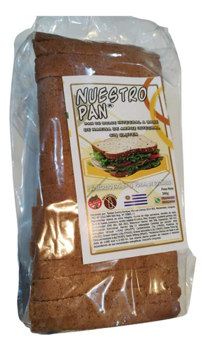 Pan Integral Sin Gluten Y Sin Lactosa 380 G