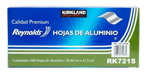 Hojas De Papel Aluminio Kirkland Signature 500 Pzas