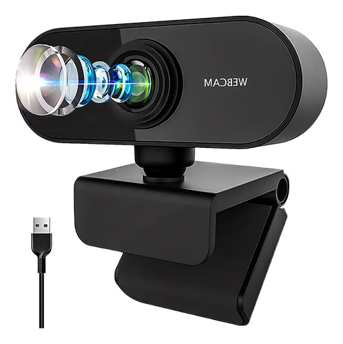 Cámara Web Genérica Hd 1080p Usb Videollamadas Con Micrófono