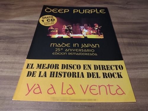 (pd537) Publicidad Deep Purple * Made In Japan * 1998