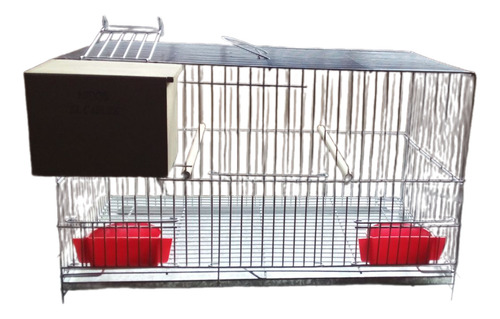 Jaula De Cria 50x29.5x29.5 Con Puerta De Nido Y Soporte Blanco
