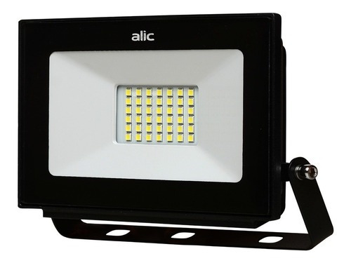 Reflector Led 30w Luz Calida Apto Exterior Interperie Ip65 Color De La Carcasa Negro Color De La Luz Blanco Cálido