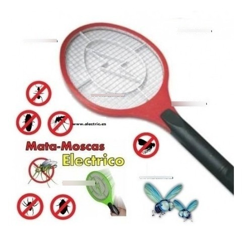 Imagen 2 de 3 de Raqueta Paleta Mata Mosquitos Moscas Descarga Electrica Pila, Mania-electronic
