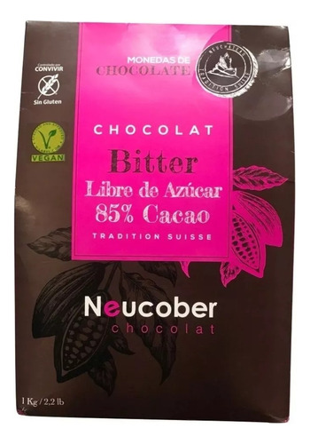 Chocolate Neucober Bitter 85% Cacao Sin Azúcar Sin Gluten