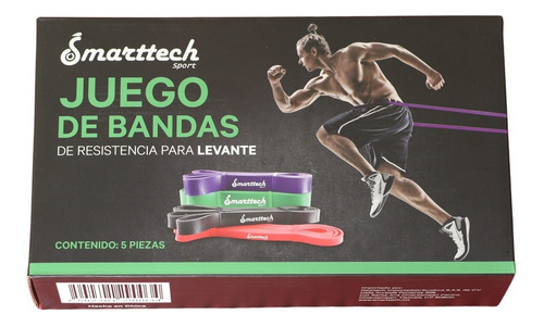Imagen 5 de 6 de Set 4 Ligas Resistencia Smarttech Bandas Pull Ups Crossfit