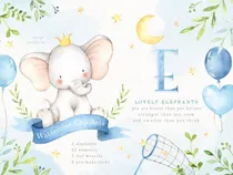 Comprar Cliparts Imagenes Png Elefante Celeste Acuarelas Es12