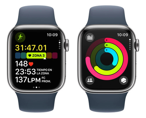 Apple Watch Series 9 41mm Nuevo Caja Plata Correa Azul Plateado Loop Deportiva Azul