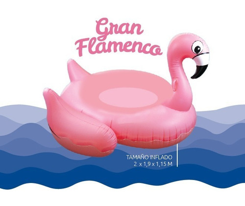 Inflable Pileta Flamenco Gigante Rosa Descansar 200x190x115