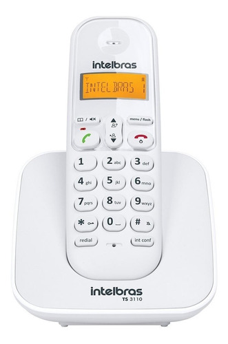 Imagem 1 de 4 de Telefone sem fio Intelbras TS 3110 branco
