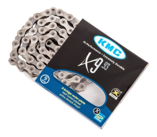Imagem 2 de 2 de Corrente Kmc X9 9v 116 Elos Prata