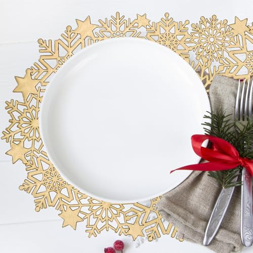 Juego De 6 Individuales De Copos De Nieve Para La Mesa De Ce