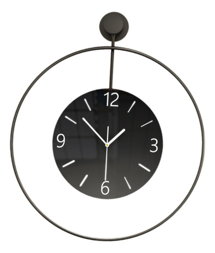 Reloj De Pared Decorativo Gran Reloj Negro Moderno Silencio