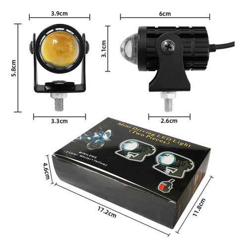 Faro Led Con Interruptor De Manillar P/moto, 2 Piezas 2