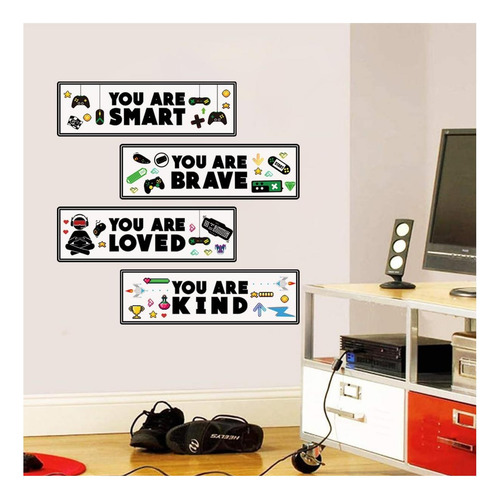 4 Pcs Juego De Calcomanía De Pared Controlador De Juego De