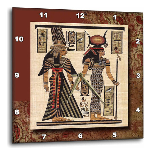 3drose Dpp_99429_1 Reloj De Pared De Papiro Egipcio Antiguo,