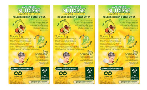 Hair Color Garnier Nutrisse 434 Deep Chestnut Brown 3 Pack