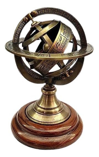 Globo Armilar De Latón Antiguo (rashi) Esfera Astrolabio