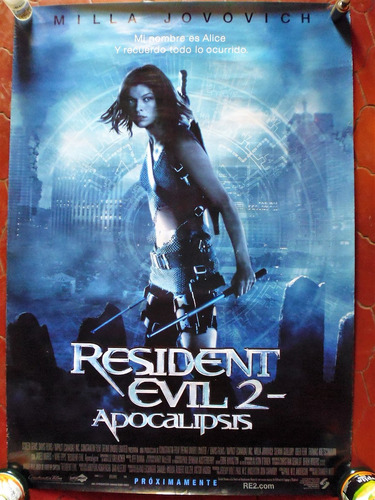 Poster Original Cine  Resident Evil 2 Apoc. 2004 100x70