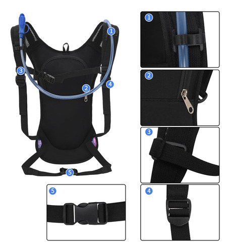 Mochila De Hidratacion Con Vejiga De 2l Y Sorbete Roptat