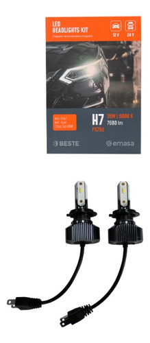 Kit Ampolletas Csp Led H7 12-24v 72w 7600lm Anti-error Beste