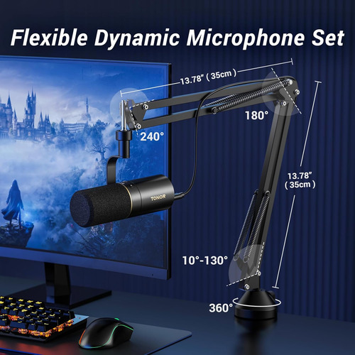 Tonor Dynamic Micrófono, Usb O Xlr, For Podcast, With Br...