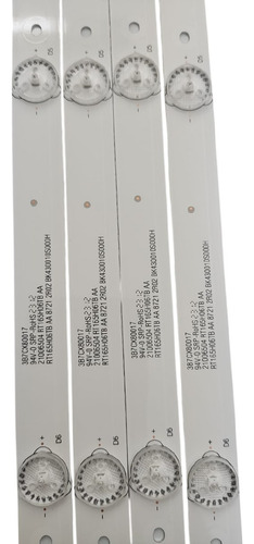 Kitx4 Tiras De 7 Leds Telefunken Tkle4318rtfx 80cm 3v