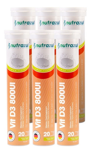 Vitamina D3 Nutrazul 20 Tabletas Efervescentes C/u Pack 6 U.