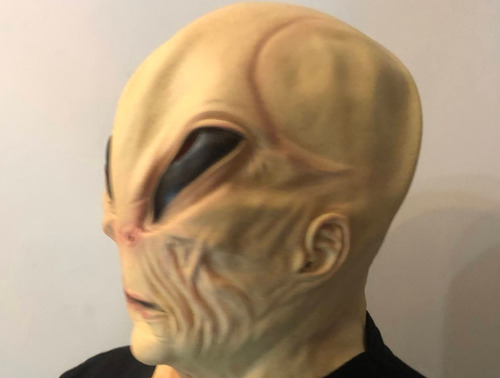 Ufo Alien Face Cover Área 51 Látex Alienígena Máscara E.t. Cor Como Nas Fotos Alien Gray