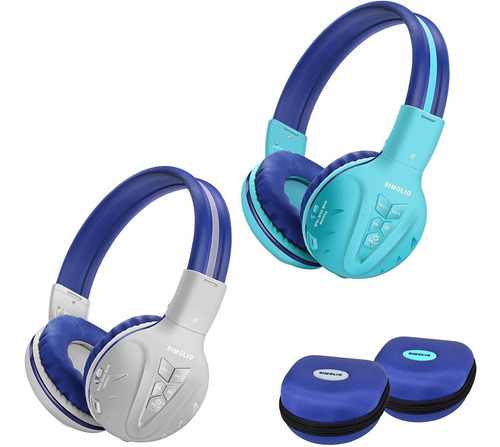 Auriculares Simolio, Bluetooth/2 Pack/menta Y Gris