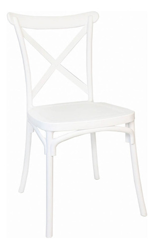 Kit 4 Cadeiras Katrina Polipropileno Classica Sala De Jantar Estrutura Da Cadeira Branco Assento Branco