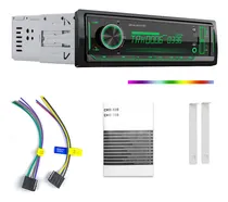 Comprar Mp3 estéreo automático reproductor 1Din de Radio FM teléfono móvil soporte de carga USB Bluetooth AUX tarjeta SD con retroiluminación de botón de color