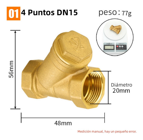 2pcs Filtro Tipo Y Bronce Para Genebre 1/2 Para Calefont
