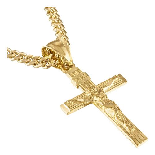 Angelus De Leon Collar Con Dije De Cruz De Oro De 14 Quilate