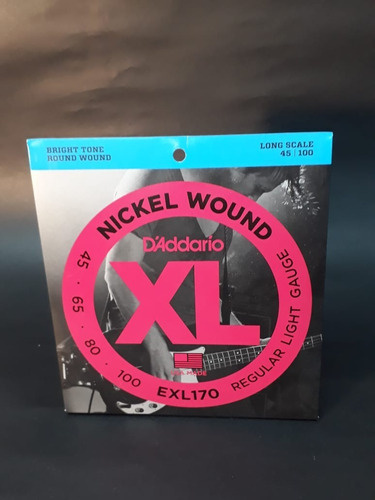 Daddario Exl170 Cuerdas Para Bajo Electrico 45-100 Nickel