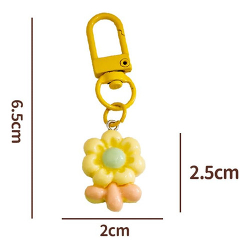 Llavero Colorido Con Diseño De Flores, Diseño De Resina