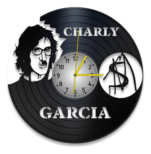 Reloj Pared Charly Garcia Disco Corte Laser Vinilo Vintage