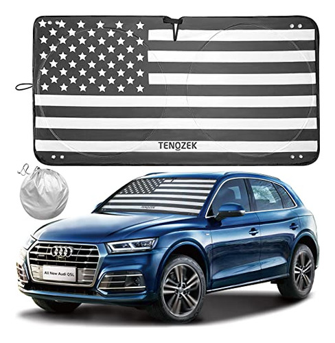 1-piece Car Sun Shade Windshield American Flag Windshie...