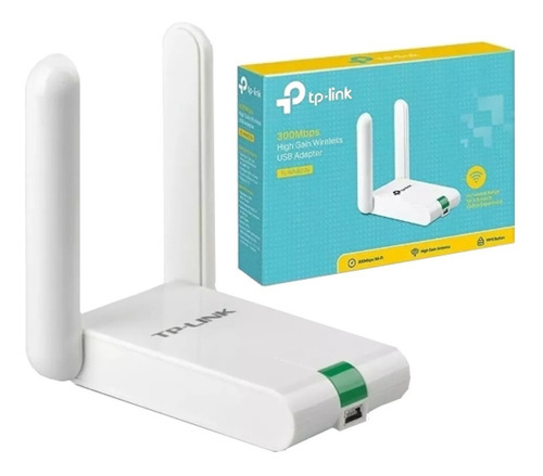Imagen 1 de 1 de Adaptador Tp-link Tl-wn822n 300mbps Usb Wifi 2 Antena 2.4