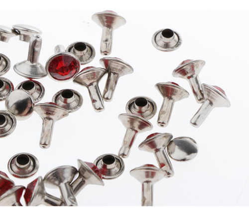 50pcs Botón A Remaches De Tuerca De Manualidades Rojo
