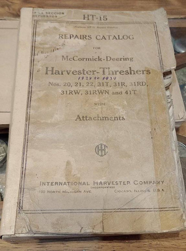  Catalogo Antiguo Mc Cormick Harvester Threshers