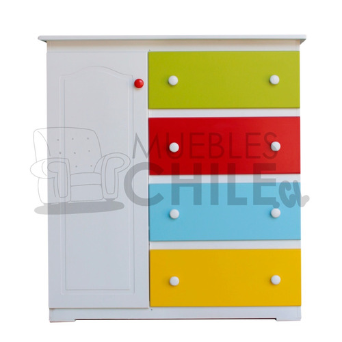 Cajonera Comoda Closet Infantil Verde Rojo / Muebles Chile