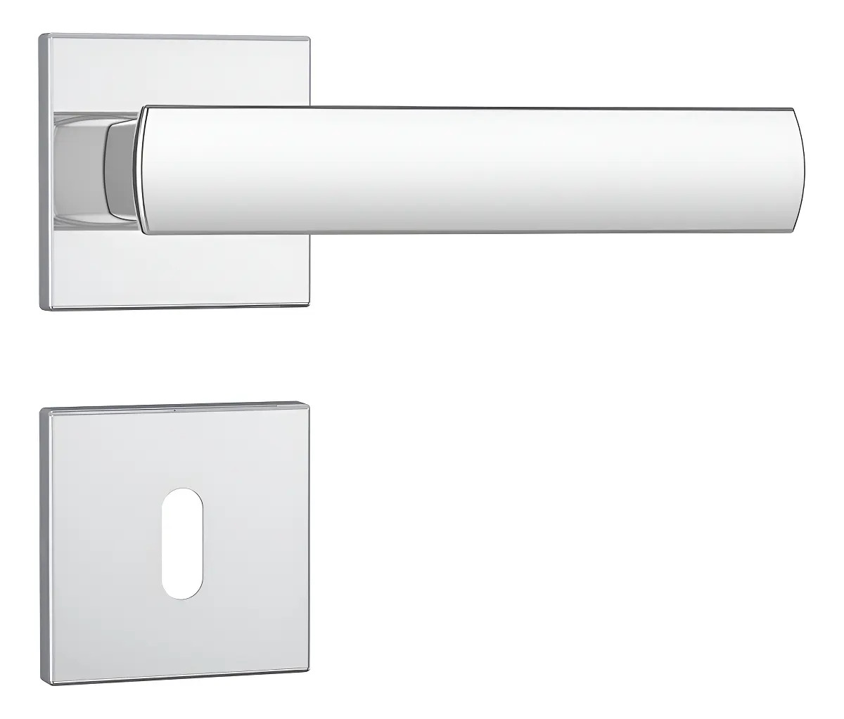 Fechadura Porta Interna Stam 813/35 Roseta Quadrada Cromada Cor Cromado