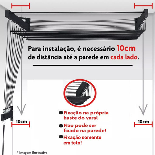 Tendedero individual para techo, 10 varillas, aluminio resistente, 160 cm
