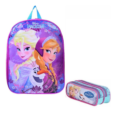 Kit Mochila Da Frozen Escolar Disney Costas Infantil Tam G