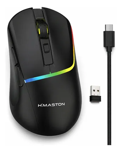 Mouse Gamer Com Fio/2.4g/bt Com Rgb Ajustável Dpi 800-12800
