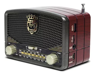 Radio Portátil Bluetooth Vintage Retro Recargable Usb